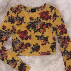 Urban Outfitters Floral Waffle Long Sleeve